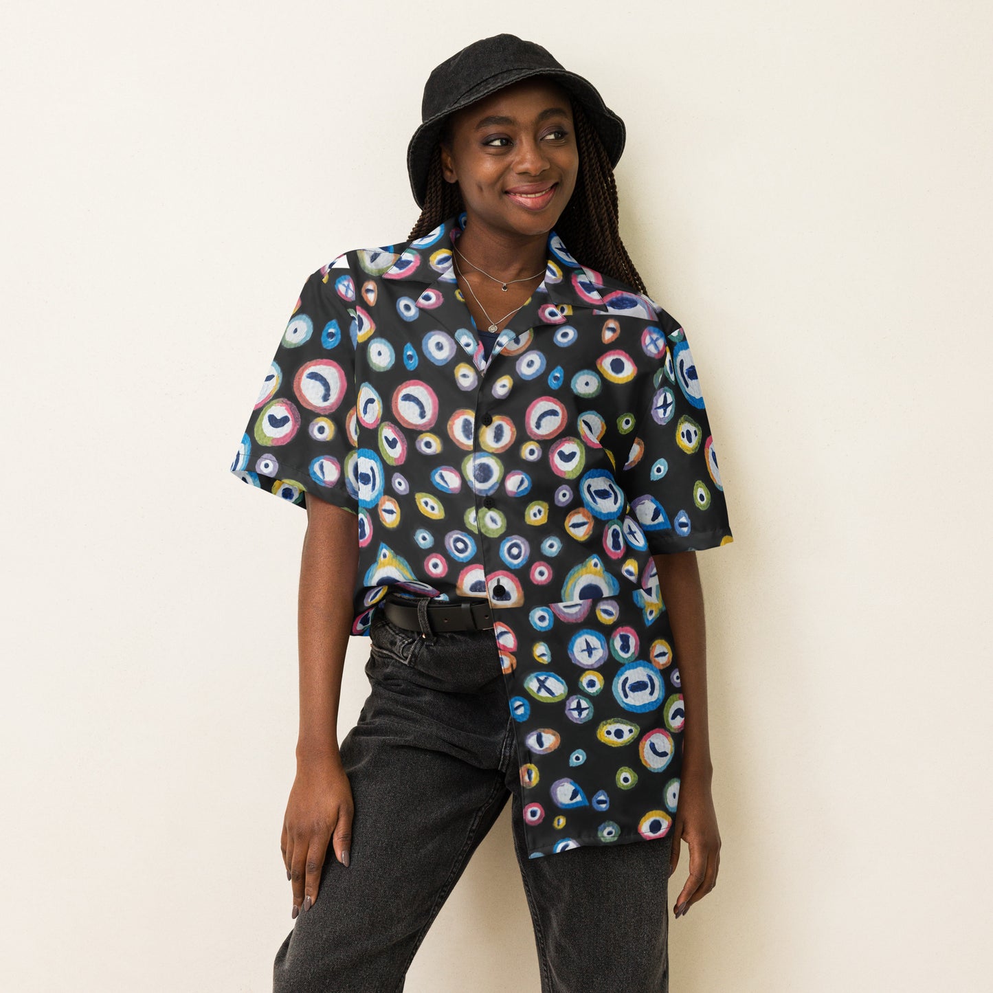 Unisex Rainbow Eyes Button Up