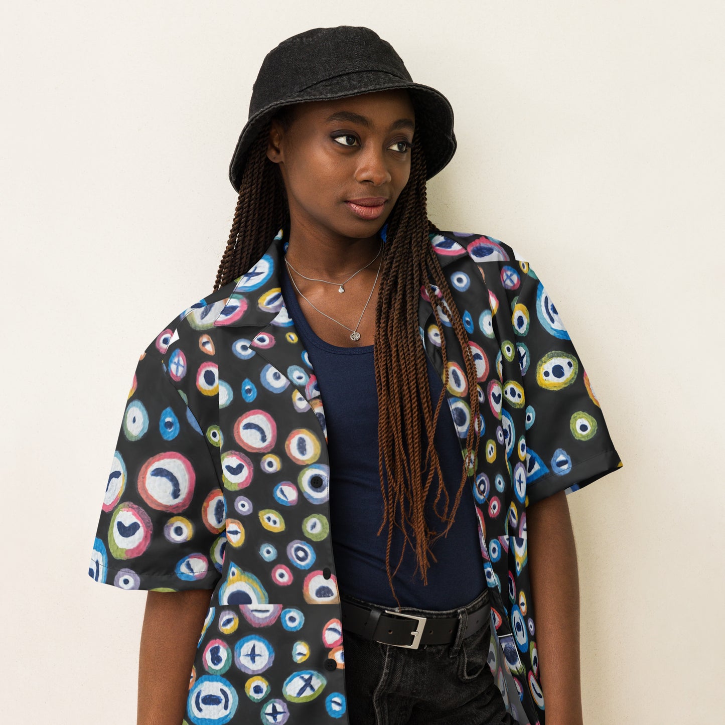 Unisex Rainbow Eyes Button Up